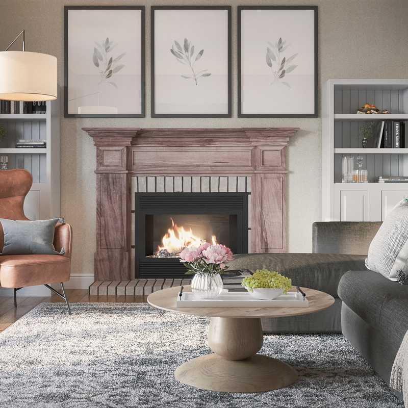 Bohemian, Farmhouse Living Room Design by Havenly Interior Designer Rob