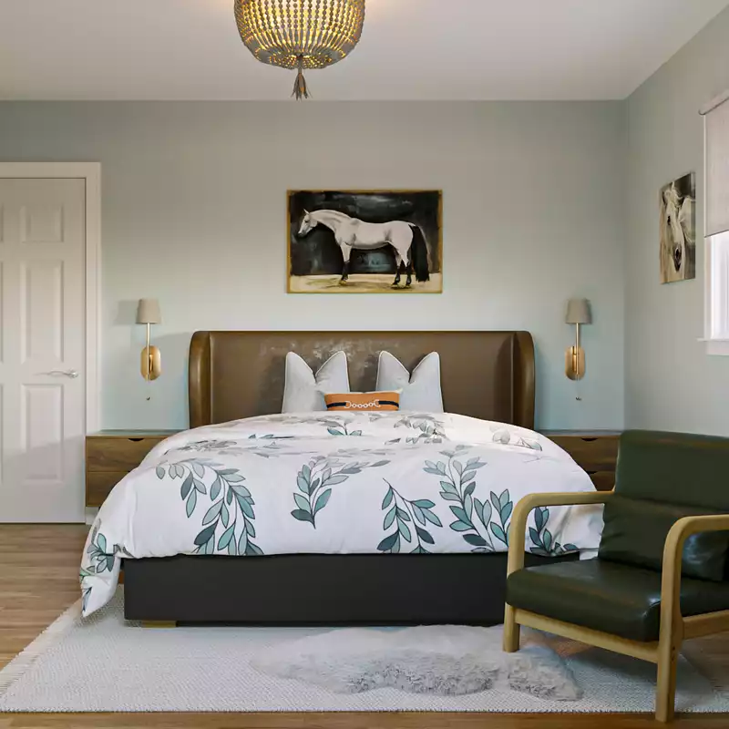 Farmhouse, Midcentury Modern, Scandinavian Bedroom Design by Havenly Interior Designer Angelica