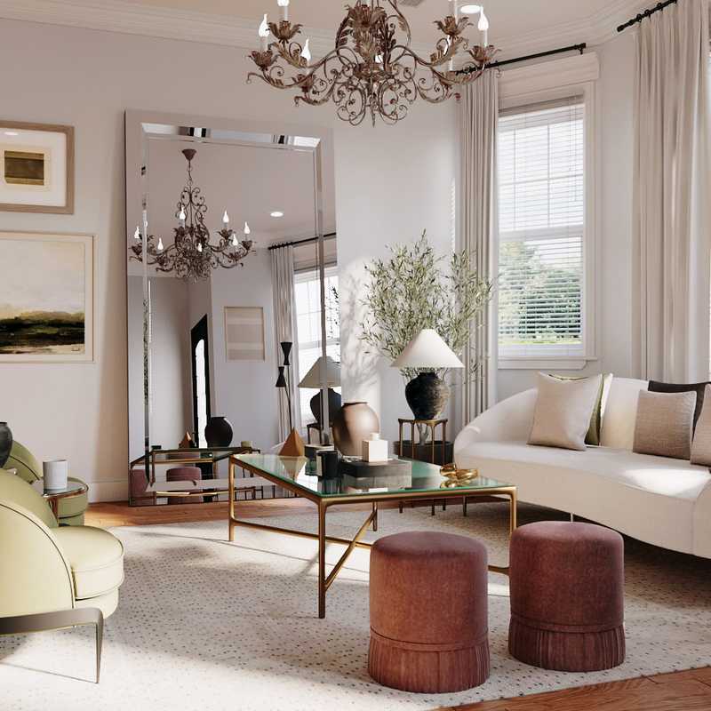 Glam, Traditional, Classic Contemporary Living Room Design by Havenly Interior Designer Adan