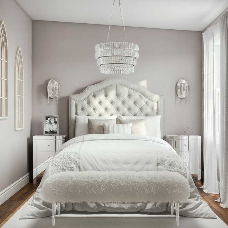 Glam, Farmhouse Bedroom Design by Havenly Interior Designer Lauren