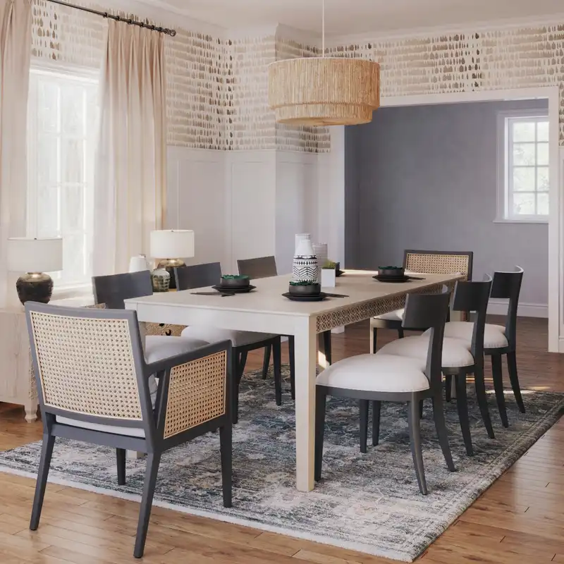Modern, Eclectic, Bohemian Dining Room Design by Havenly Interior Designer Amber