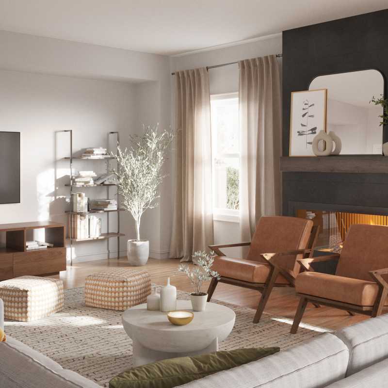 Modern, Bohemian, Transitional, Midcentury Modern, Minimal, Scandinavian Living Room Design by Havenly Interior Designer Brittany