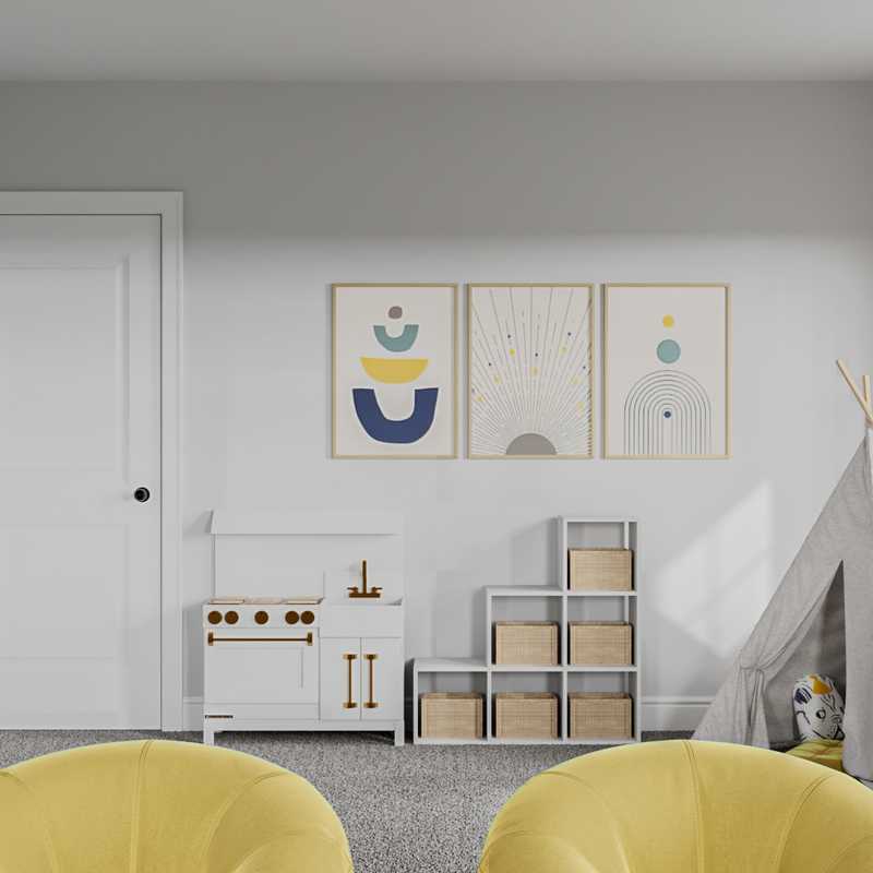 Midcentury Modern Not Sure Yet Design by Havenly Interior Designer Rafaela