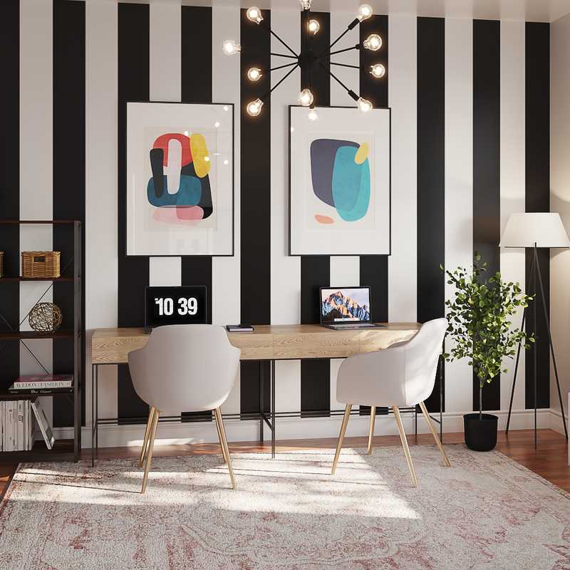 Bohemian, Midcentury Modern Office Design by Havenly Interior Designer Danahe