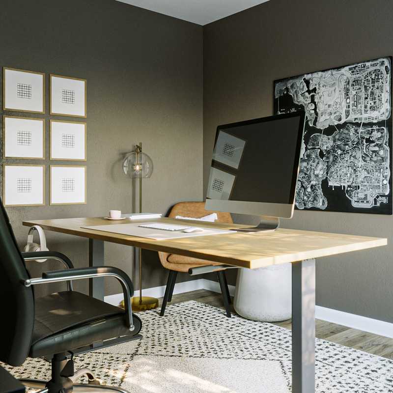 Modern, Eclectic, Minimal Office Design by Havenly Interior Designer Annie