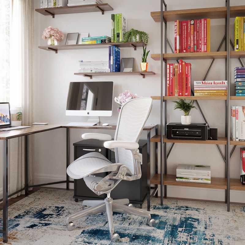 Contemporary, Eclectic Office Design by Havenly Interior Designer Carla