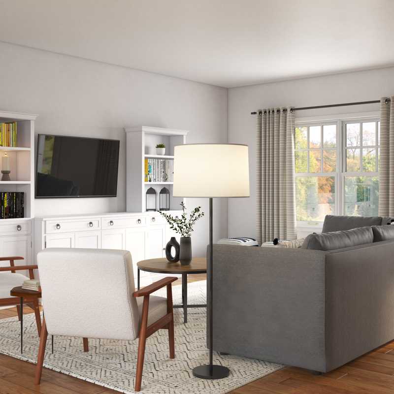 Industrial, Traditional Living Room Design by Havenly Interior Designer Jamie