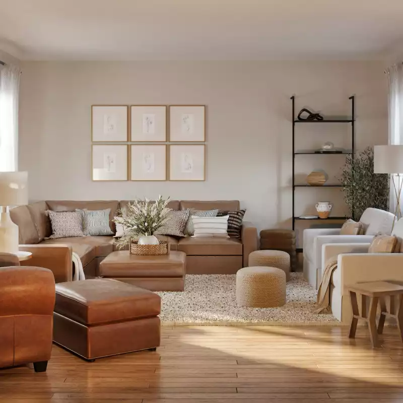 Modern, Bohemian, Farmhouse, Preppy Living Room Design by Havenly Interior Designer Amanda