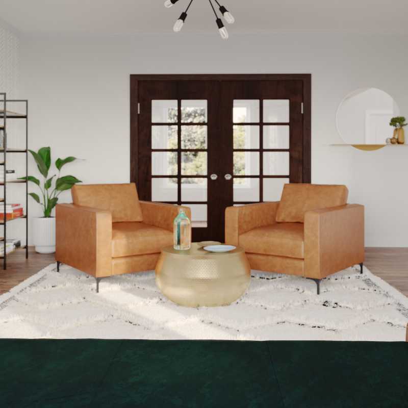 Bohemian, Midcentury Modern Living Room Design by Havenly Interior Designer Erin