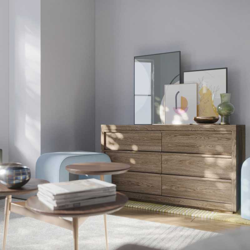 Modern, Midcentury Modern Living Room Design by Havenly Interior Designer Cole