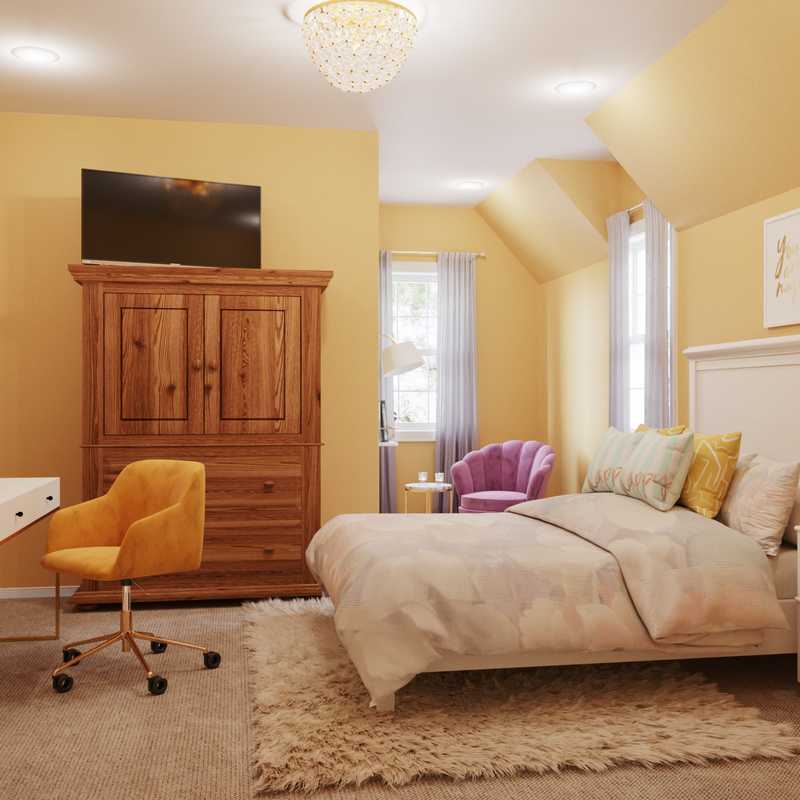 Glam, Preppy Bedroom Design by Havenly Interior Designer Yonka