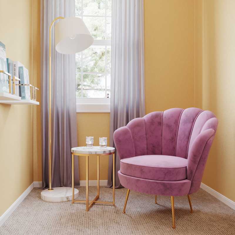 Glam, Preppy Bedroom Design by Havenly Interior Designer Yonka