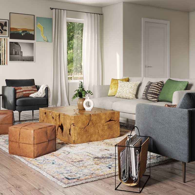 Modern, Bohemian, Scandinavian Living Room Design by Havenly Interior Designer Sara