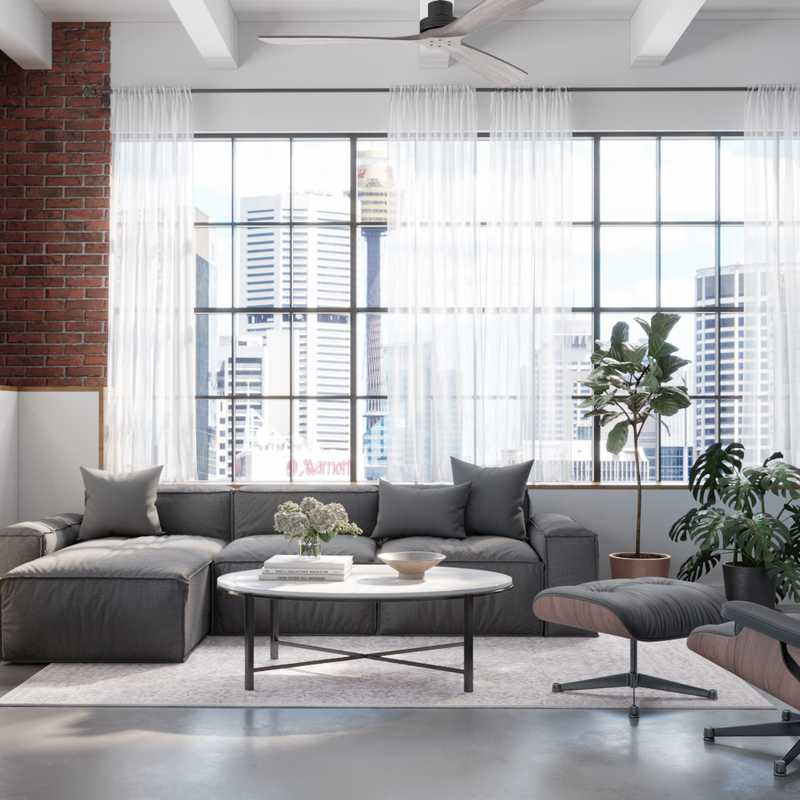 Modern, Industrial Living Room Design by Havenly Interior Designer Sandra