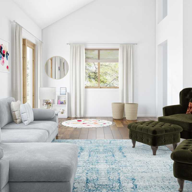 Classic, Glam, Preppy Living Room Design by Havenly Interior Designer Priscila