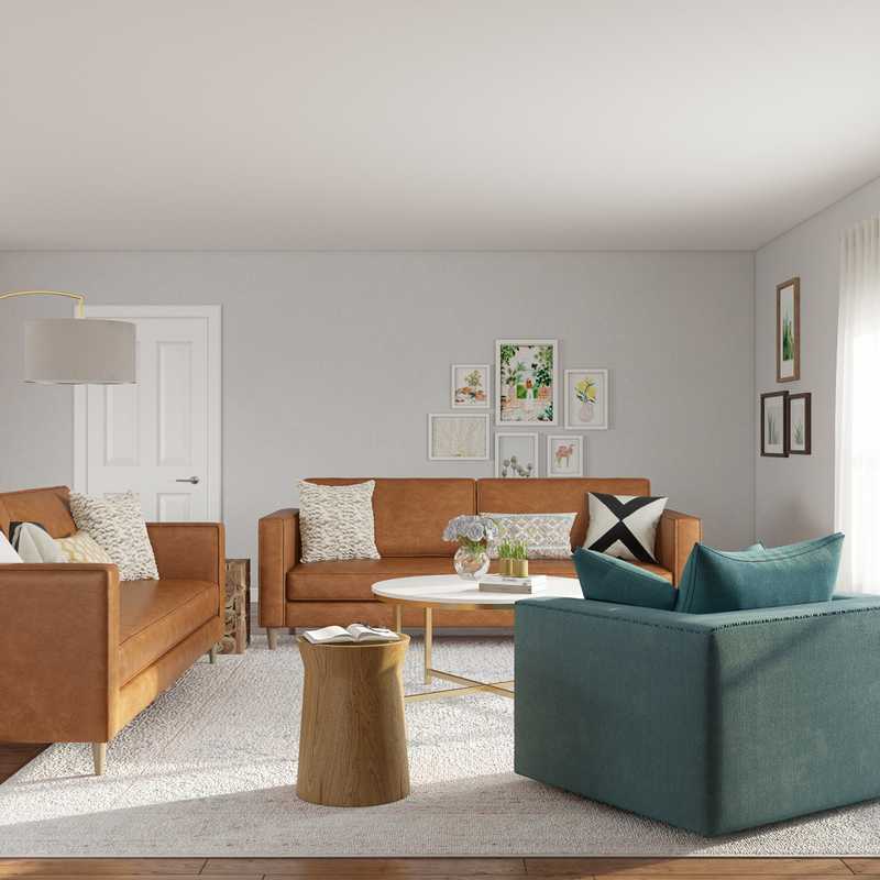Bohemian, Midcentury Modern Living Room Design by Havenly Interior Designer Josefina