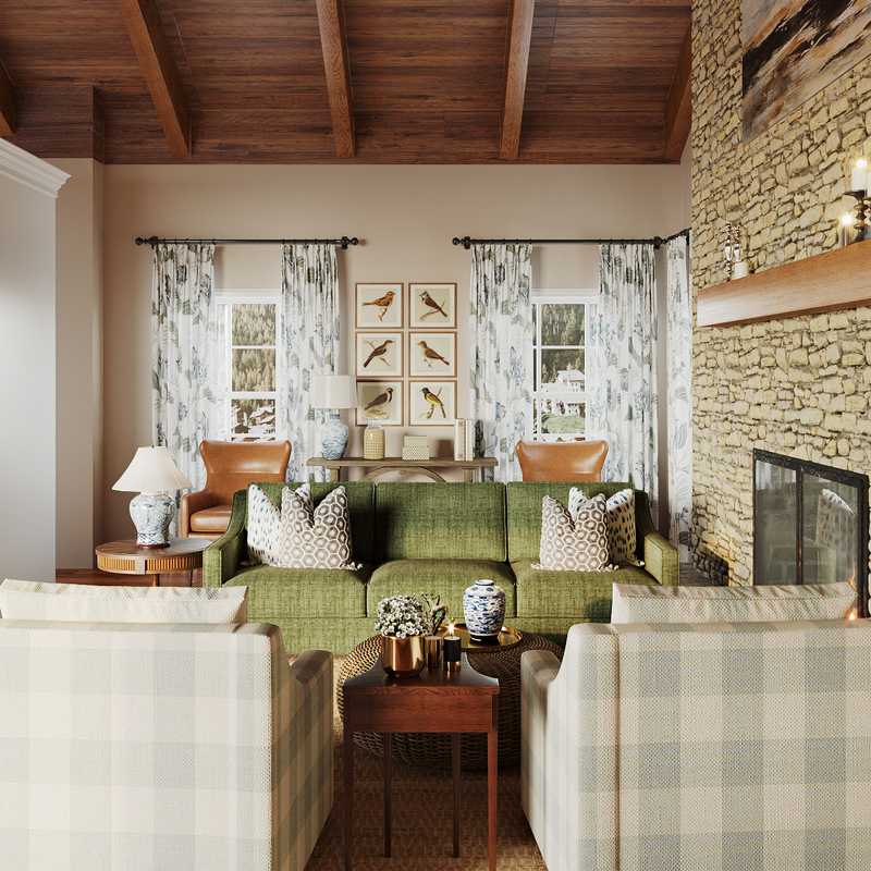 Traditional, Farmhouse Living Room Design by Havenly Interior Designer Camila