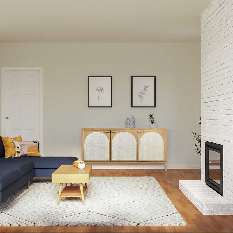 Bohemian, Midcentury Modern Living Room Design by Havenly Interior Designer Jackie