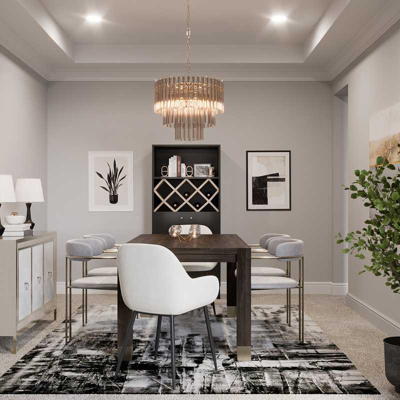 Modern, Glam Dining Room Design by Havenly Interior Designer Athena