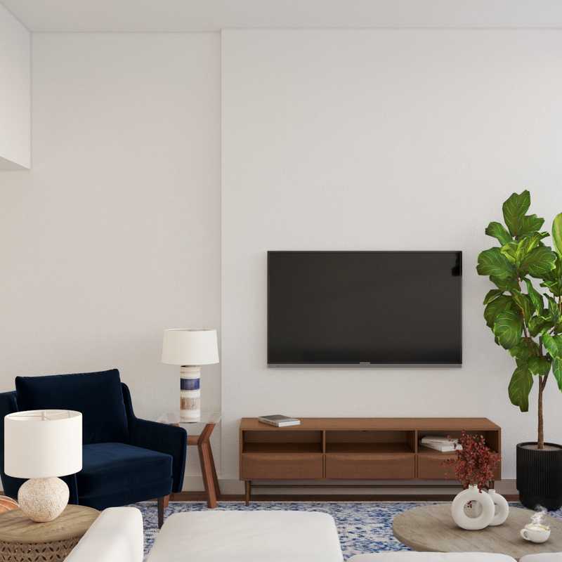Modern, Bohemian, Midcentury Modern Living Room Design by Havenly Interior Designer Anna
