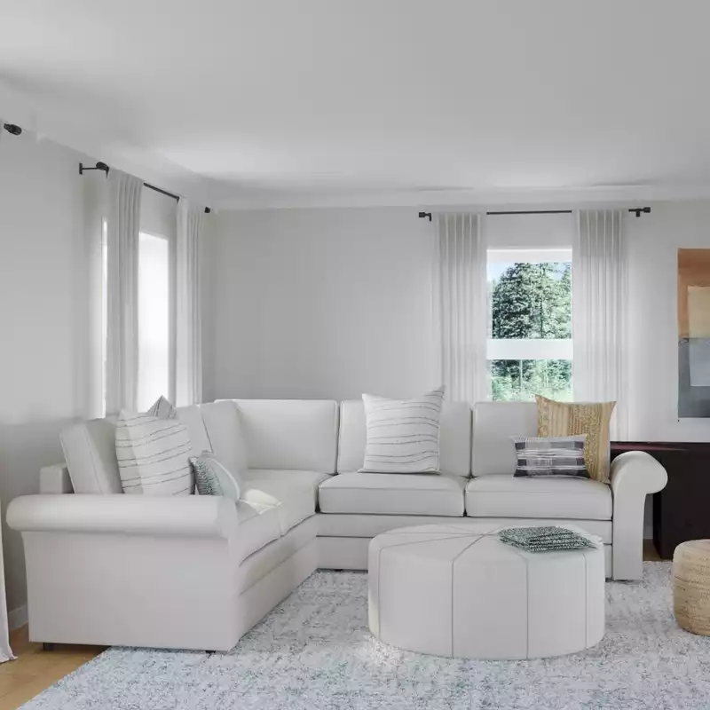 Coastal, Traditional, Farmhouse Living Room Design by Havenly Interior Designer Romina