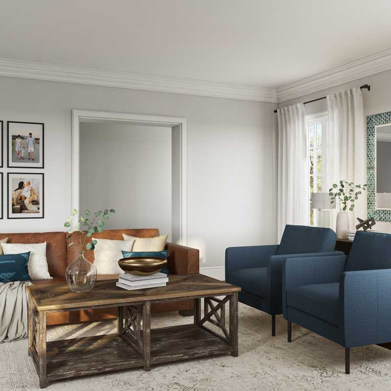 Coastal, Farmhouse Living Room Design by Havenly Interior Designer Laura