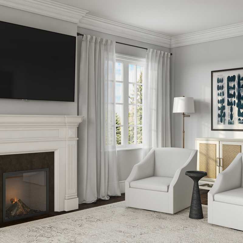 Coastal, Farmhouse Living Room Design by Havenly Interior Designer Laura