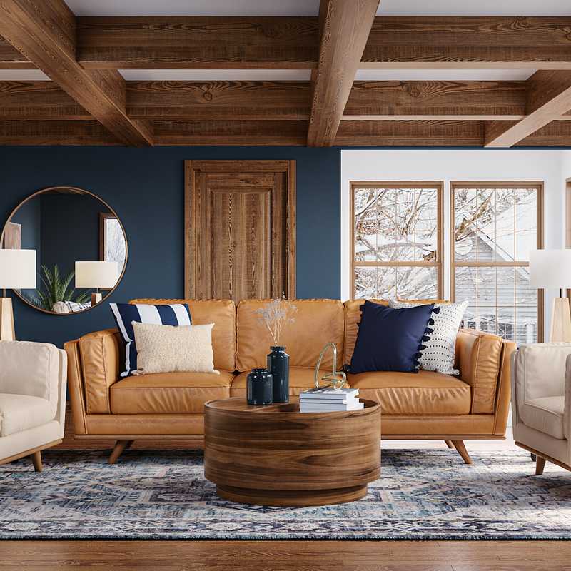 Eclectic, Midcentury Modern Living Room Design by Havenly Interior Designer Andrea