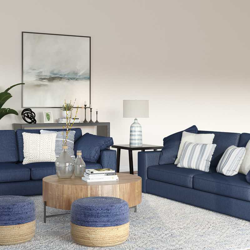 Coastal, Farmhouse Living Room Design by Havenly Interior Designer Briana