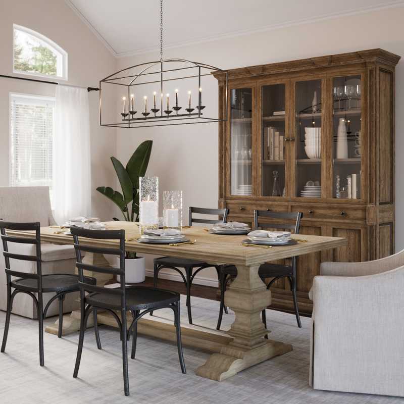 Classic, Traditional, Farmhouse Dining Room Design by Havenly Interior Designer Lauren