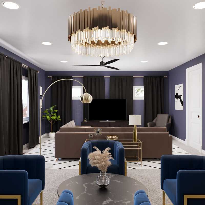 Modern, Eclectic, Glam Living Room Design by Havenly Interior Designer Leah