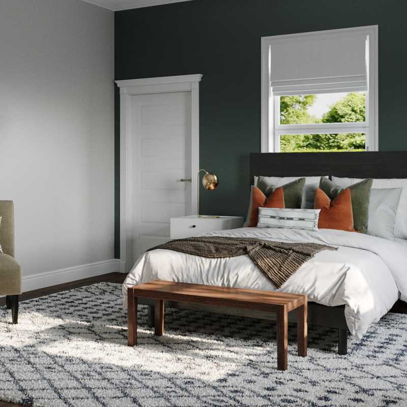 Modern, Bohemian, Global, Midcentury Modern Bedroom Design by Havenly Interior Designer Meghan