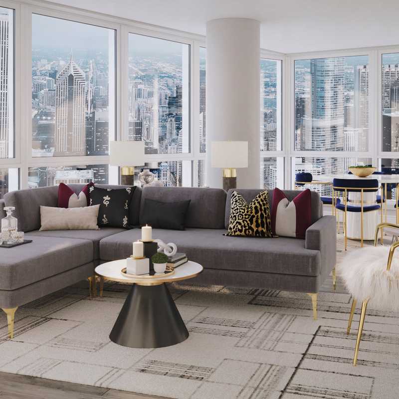Contemporary, Eclectic, Glam Living Room Design by Havenly Interior Designer Chanel