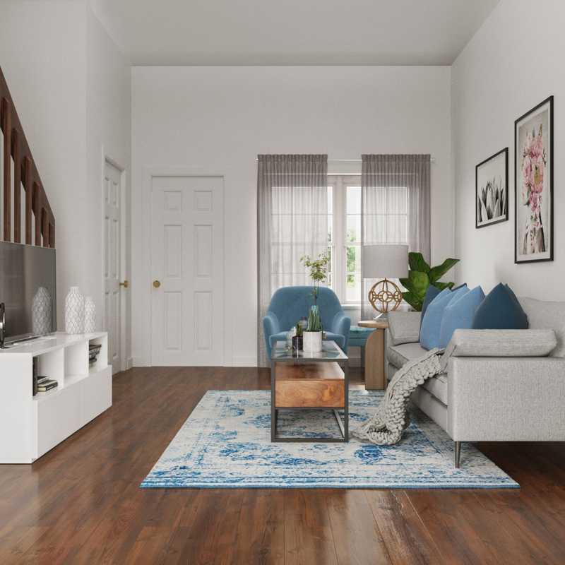 Modern, Glam, Midcentury Modern Living Room Design by Havenly Interior Designer Chante