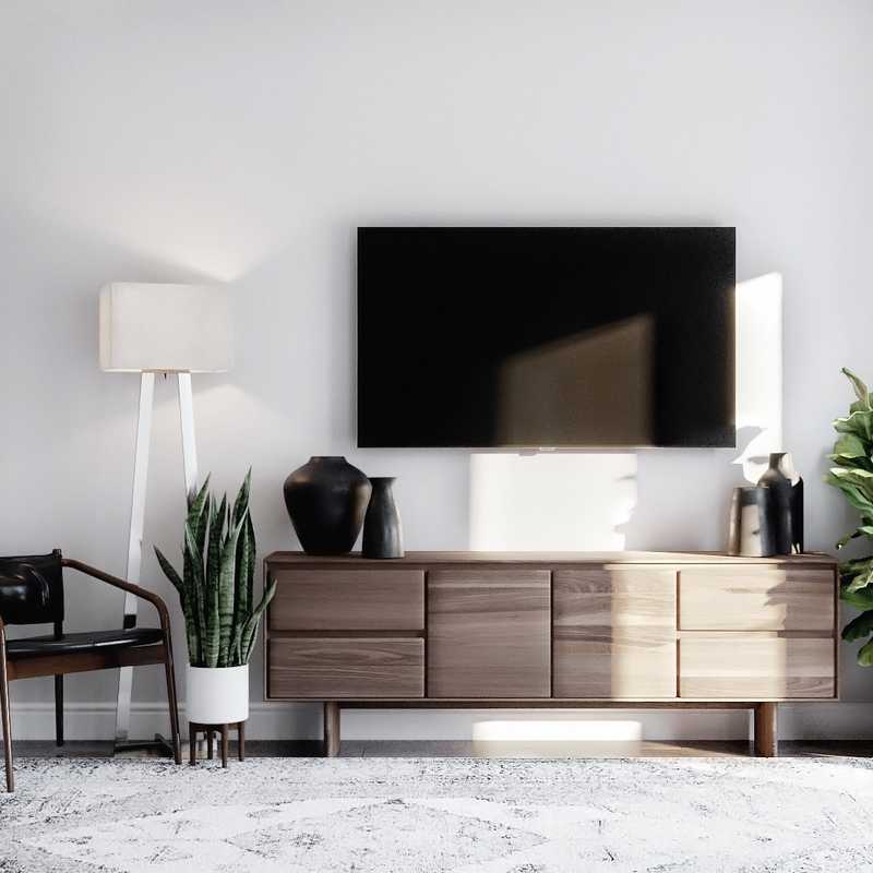 Modern, Industrial, Rustic, Midcentury Modern, Minimal, Scandinavian Living Room Design by Havenly Interior Designer Brit