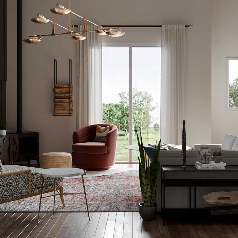 Eclectic, Midcentury Modern Living Room Design by Havenly Interior Designer Chanel