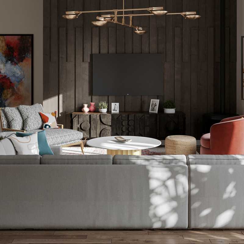 Eclectic, Midcentury Modern Living Room Design by Havenly Interior Designer Chanel