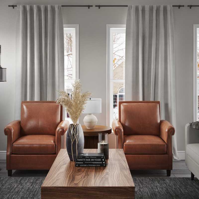 Industrial, Farmhouse, Vintage Living Room Design by Havenly Interior Designer Daniela