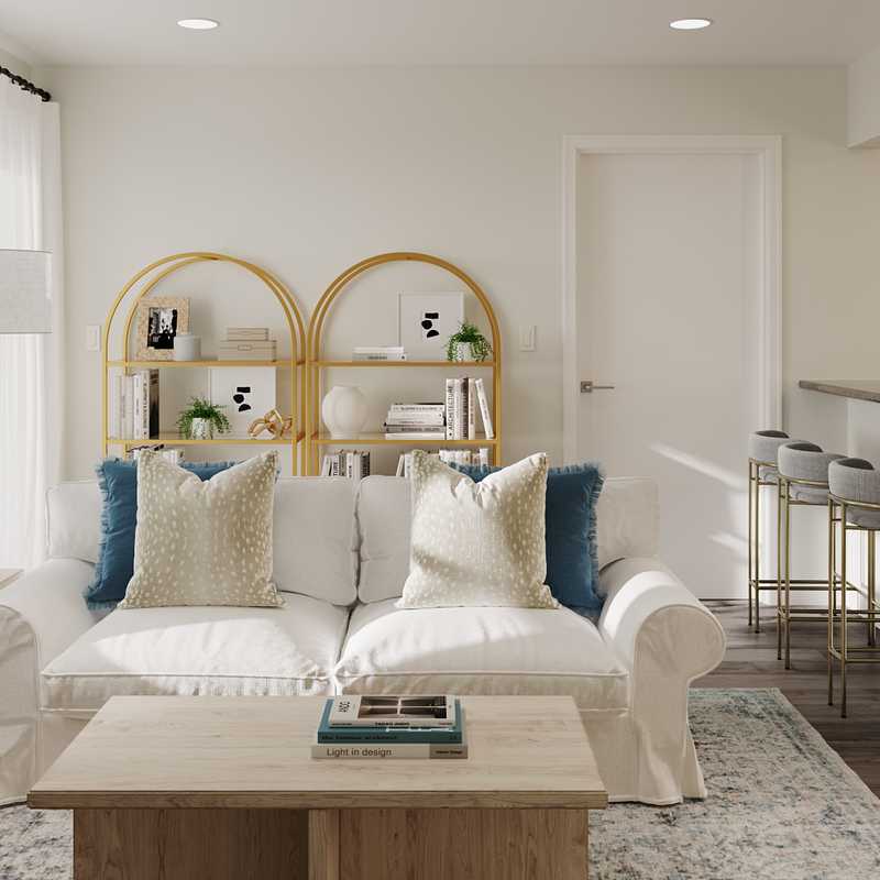 Coastal, Glam Living Room Design by Havenly Interior Designer Maria