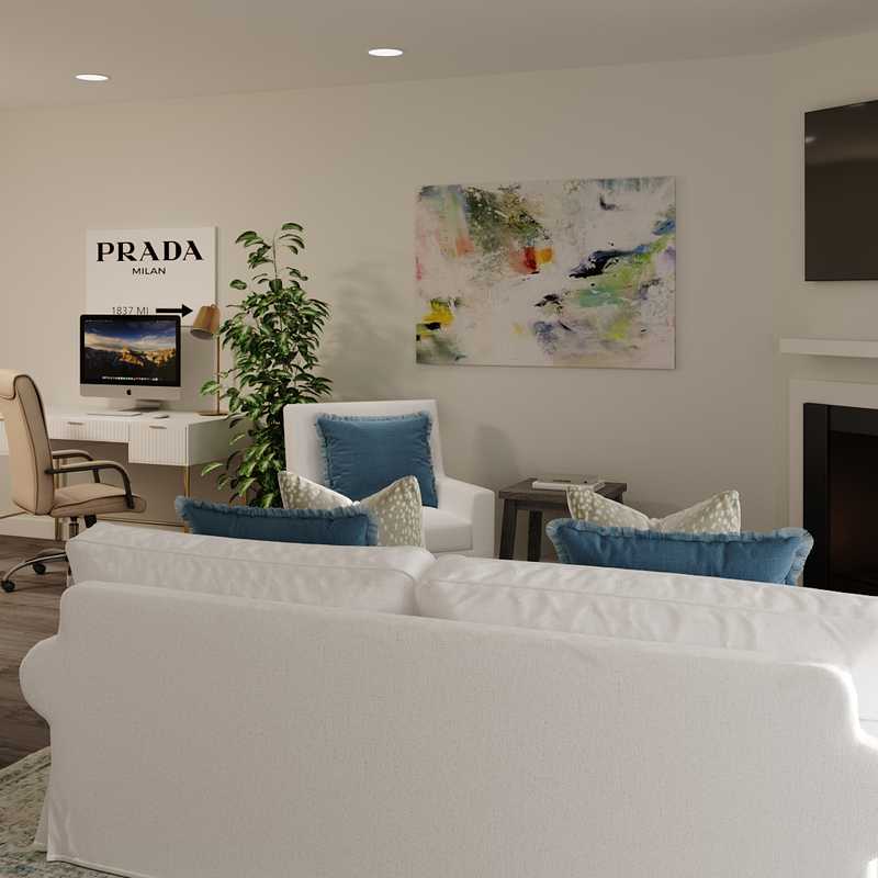 Coastal, Glam Living Room Design by Havenly Interior Designer Maria