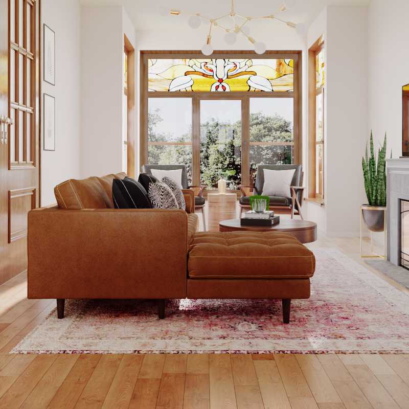 Eclectic, Bohemian, Midcentury Modern, Scandinavian Living Room Design by Havenly Interior Designer Jacqueline