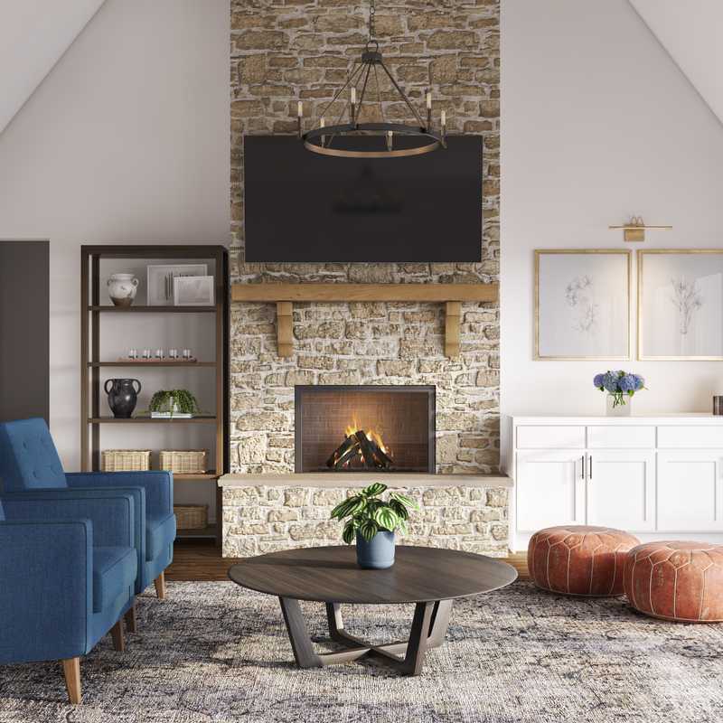 Farmhouse Living Room Design by Havenly Interior Designer Jennifer