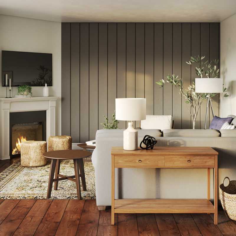 Transitional, Global, Midcentury Modern, Scandinavian Living Room Design by Havenly Interior Designer Romina