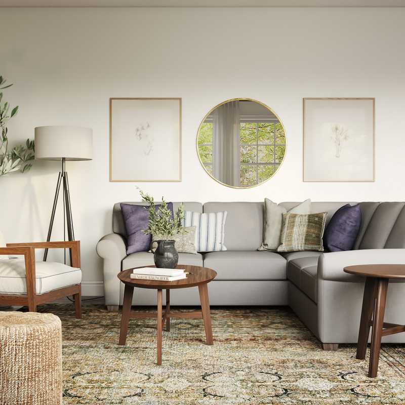 Transitional, Global, Midcentury Modern, Scandinavian Living Room Design by Havenly Interior Designer Romina