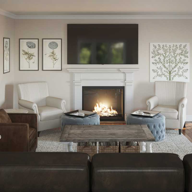 Traditional, Farmhouse Living Room Design by Havenly Interior Designer Colleen