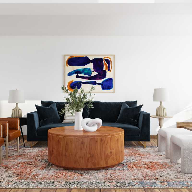 Modern, Eclectic, Traditional Living Room Design by Havenly Interior Designer Delia