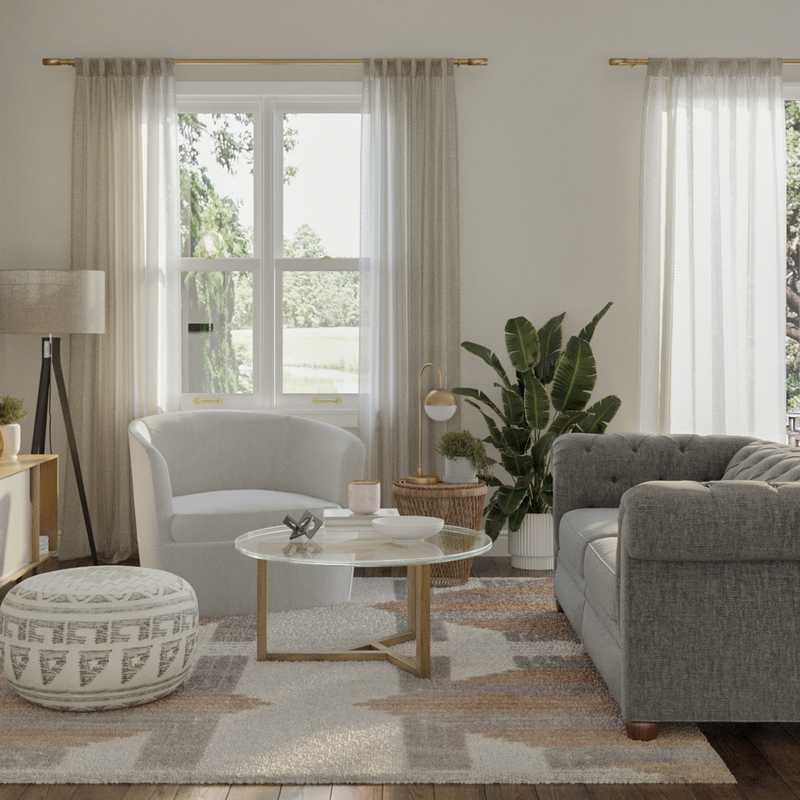 Contemporary, Classic, Bohemian Living Room Design by Havenly Interior Designer Joanna