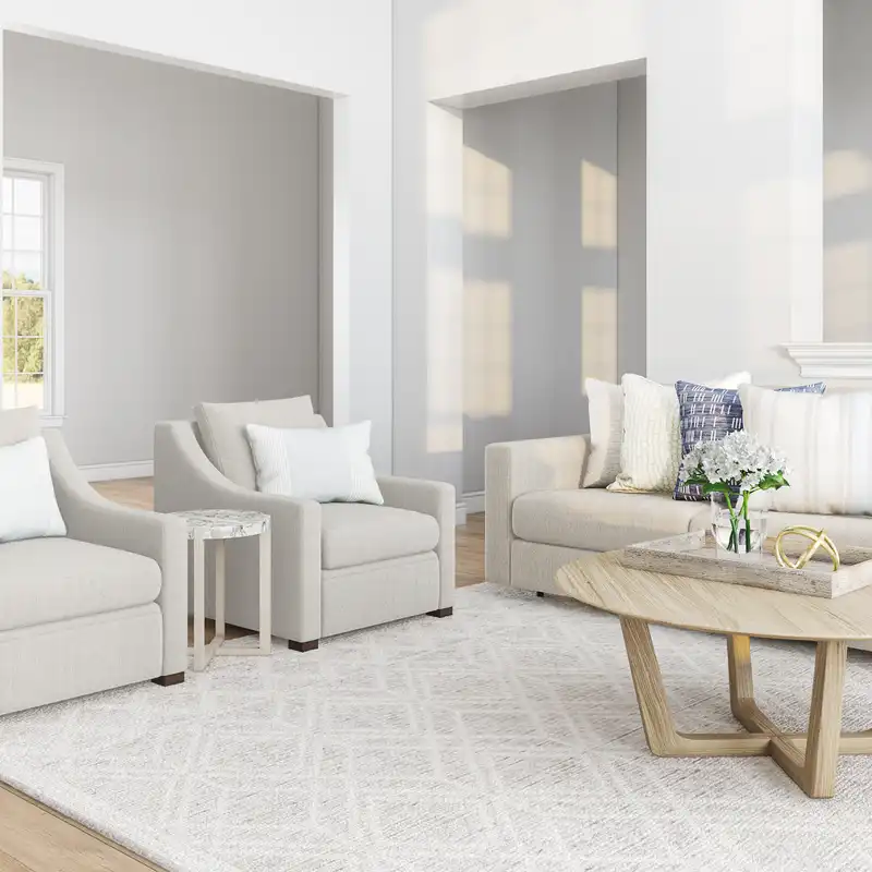 Coastal, Preppy Living Room Design by Havenly Interior Designer Melissa