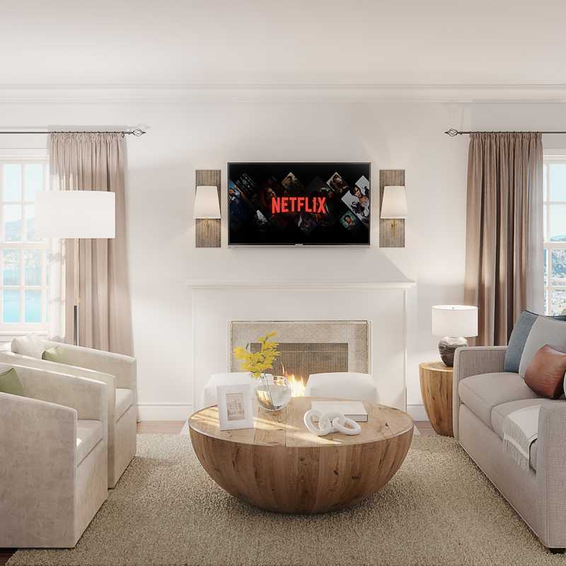 Industrial, Transitional, Scandinavian Living Room Design by Havenly Interior Designer Sarah