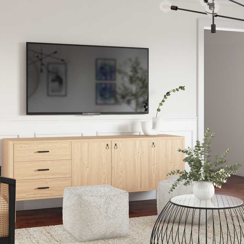 Contemporary, Modern, Midcentury Modern, Scandinavian Living Room Design by Havenly Interior Designer Romina